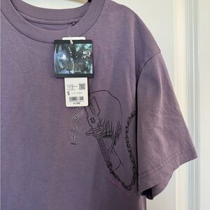 Uniqlo Purple Graphic Short Sleeve Tee - Sword Illustration